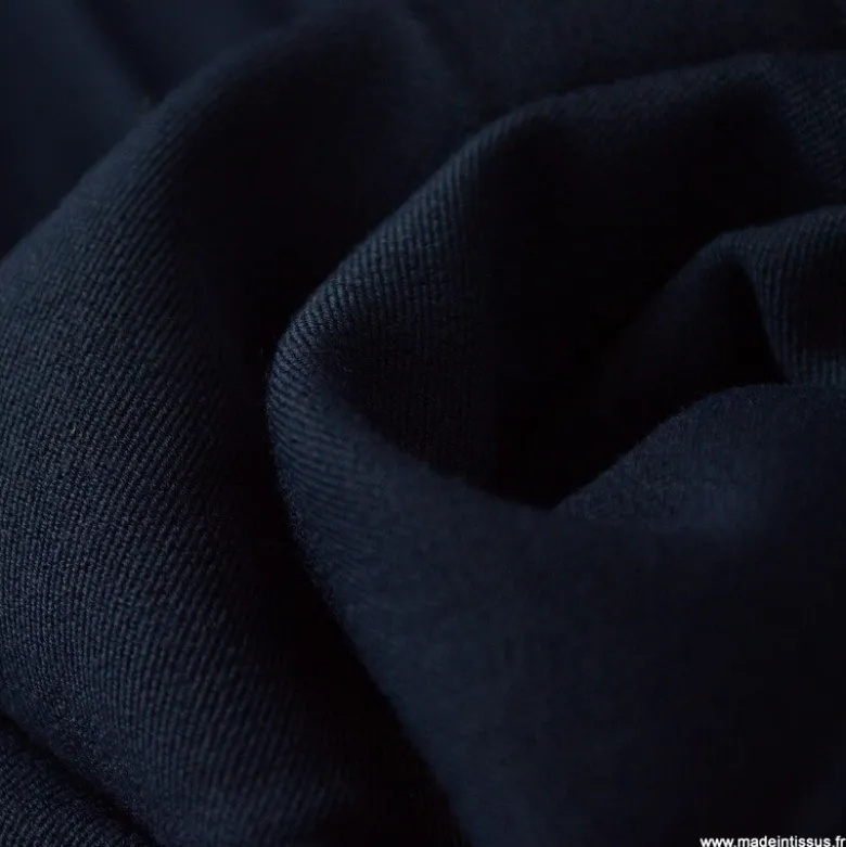 Tissu gabardine bi stretch - Bleu marine