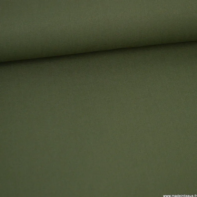 Tissu gabardine bi stretch - Kaki clair