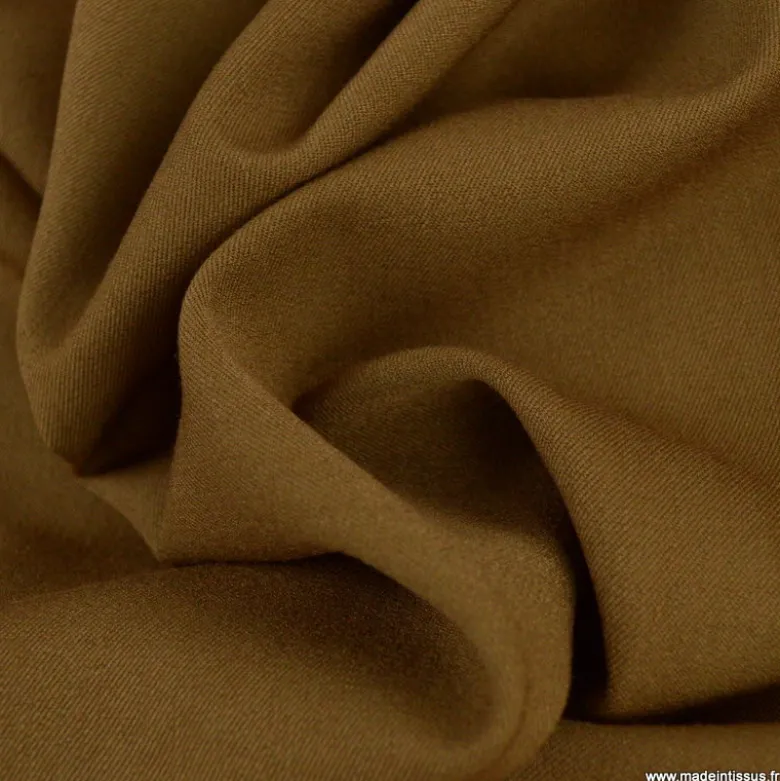 Tissu gabardine bi stretch - Marron clair