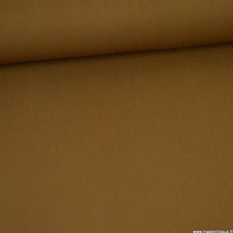 Tissu gabardine bi stretch - Marron clair