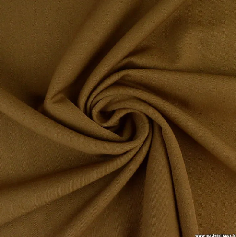Tissu gabardine bi stretch - Marron clair