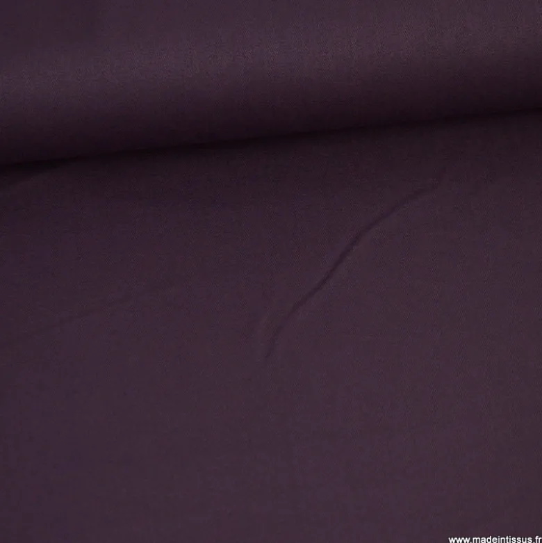 Tissu gabardine bi stretch - Prune