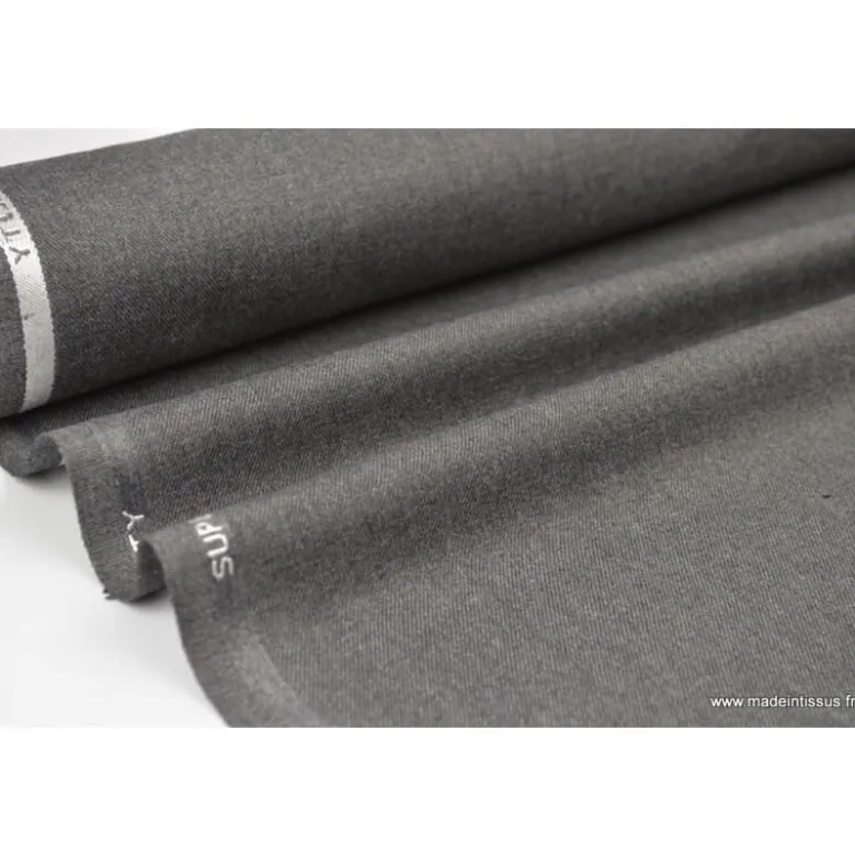 Tissu gabardine costume et confection gris - OEKO TEX