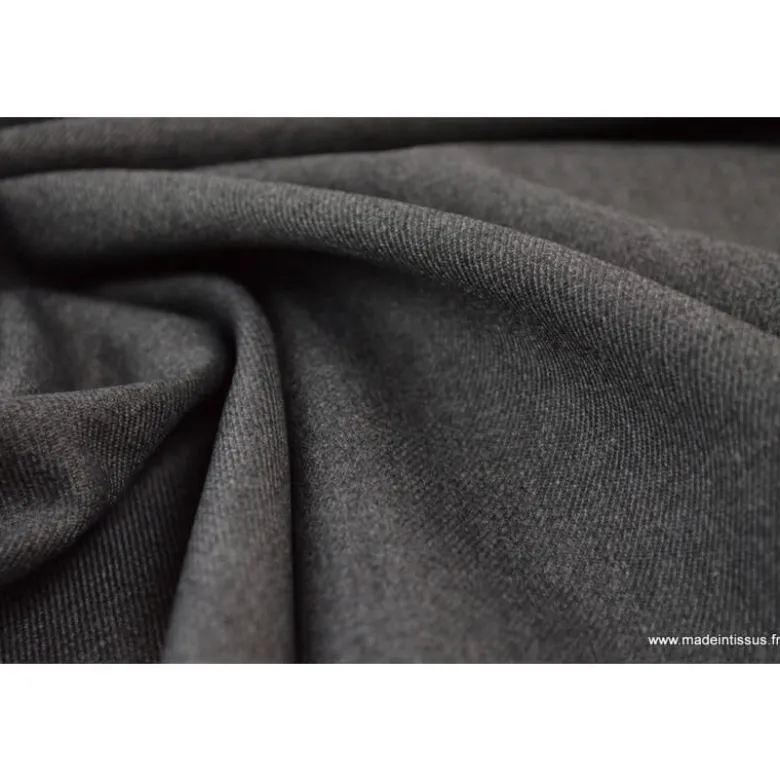 Tissu gabardine costume et confection gris - OEKO TEX