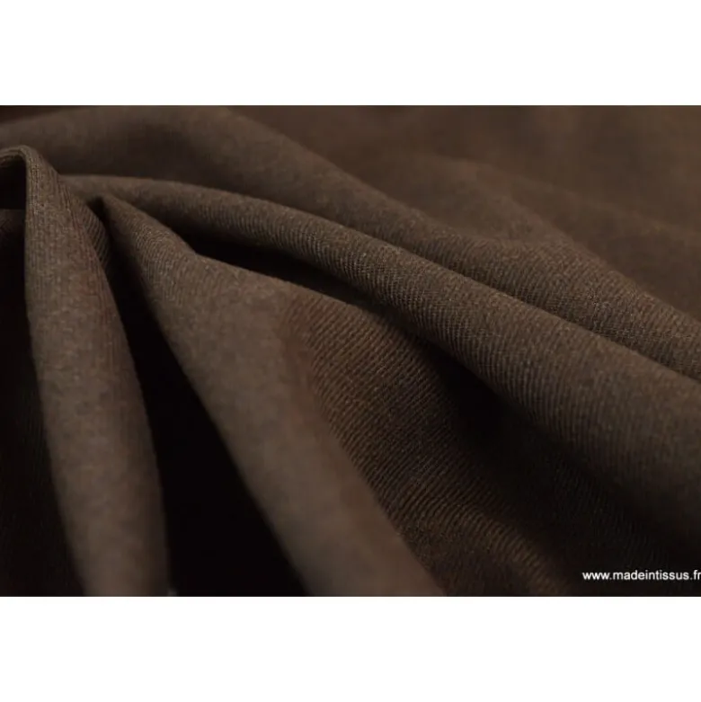 Tissu gabardine costume et confection marron chiné - OEKO TEX