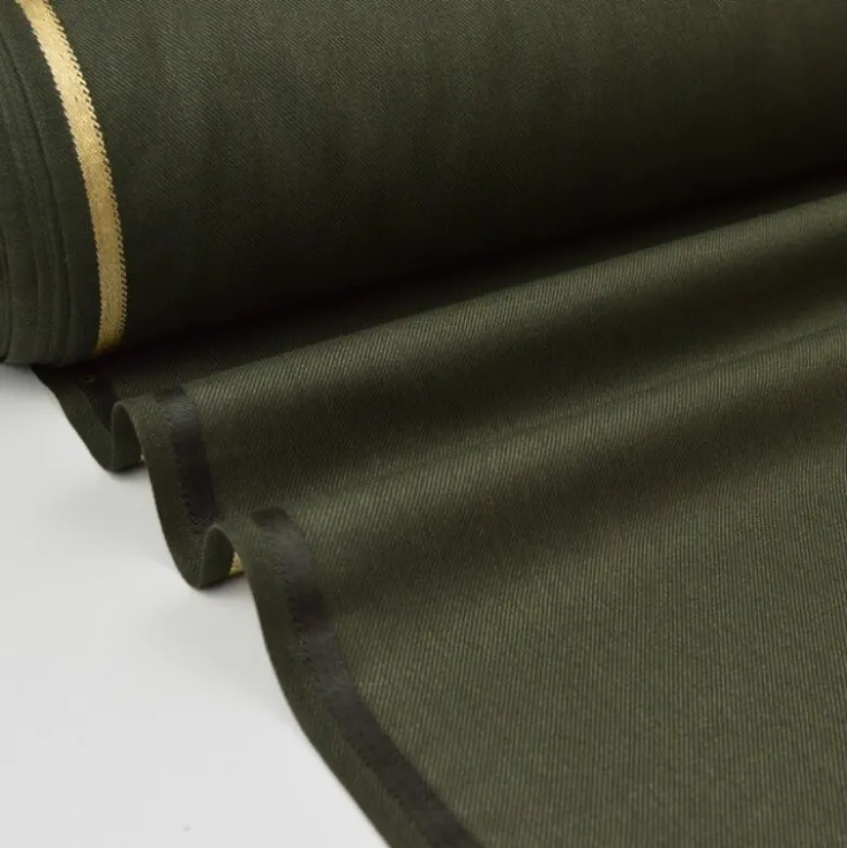 Tissu gabardine costume et confection kaki - OEKO TEX