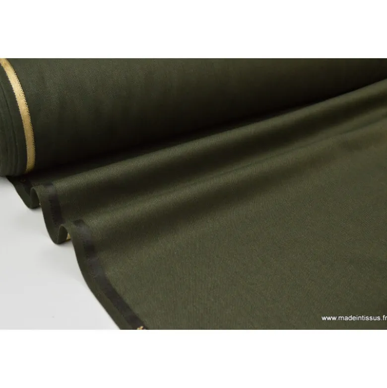 Tissu gabardine costume et confection kaki - OEKO TEX
