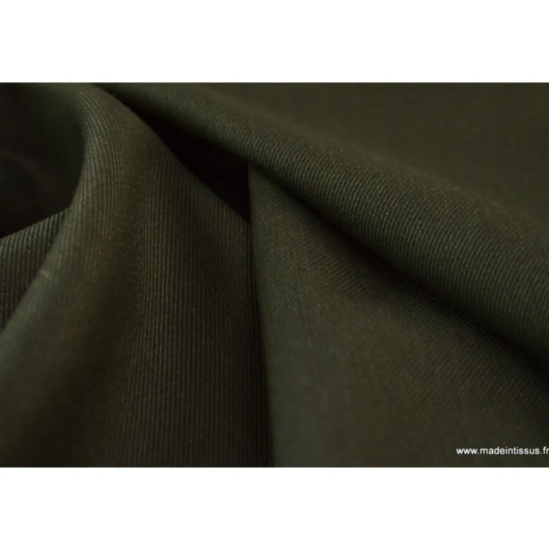 Tissu gabardine costume et confection kaki - OEKO TEX