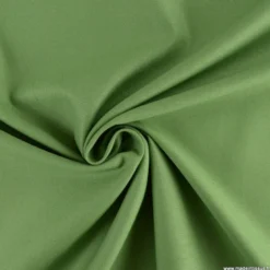 Tissu gabardine de coton coloris vert Ortie - OEKO TEX