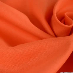 Tissu gabardine de coton coloris Orange Tangerine - OEKO TEX