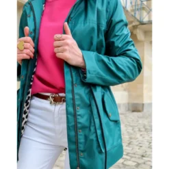 Tissu Gabardine enduite imperméable émeraude