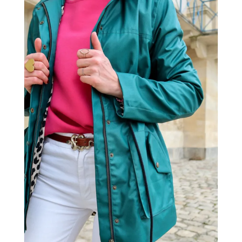 Tissu Gabardine enduite imperméable émeraude