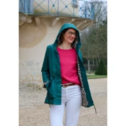 Tissu Gabardine enduite imperméable émeraude