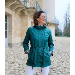 Tissu Gabardine enduite imperméable émeraude