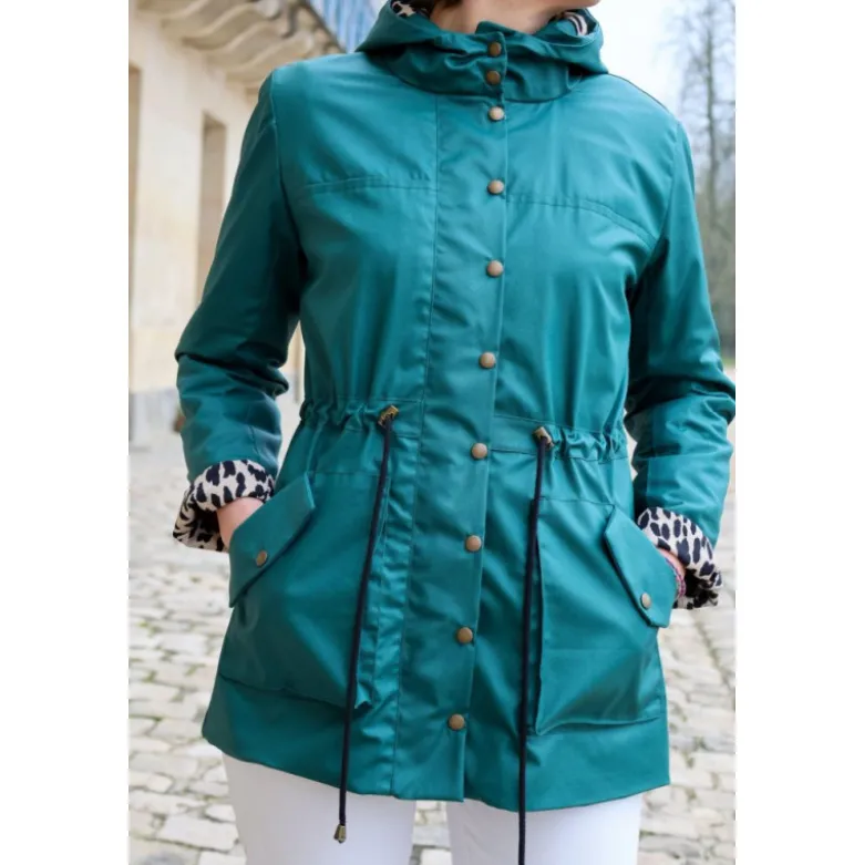 Tissu Gabardine enduite imperméable émeraude