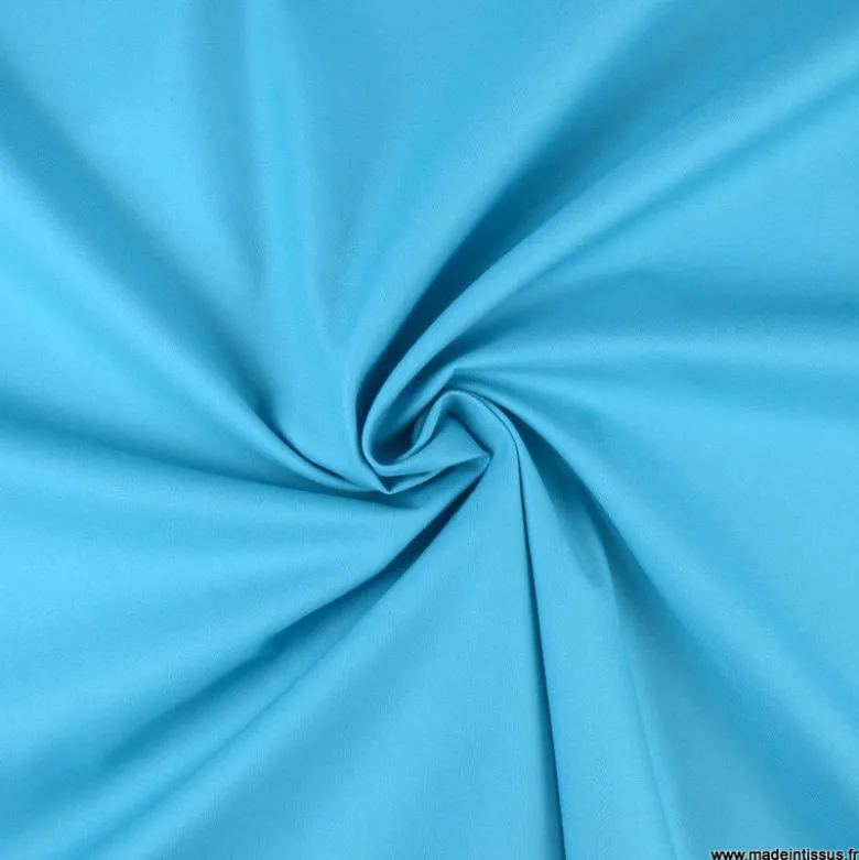 Tissu Gabardine enduite étanche turquoise.