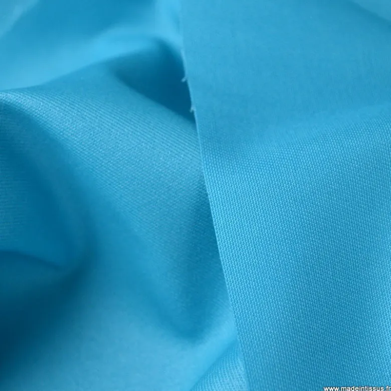 Tissu Gabardine enduite étanche turquoise.