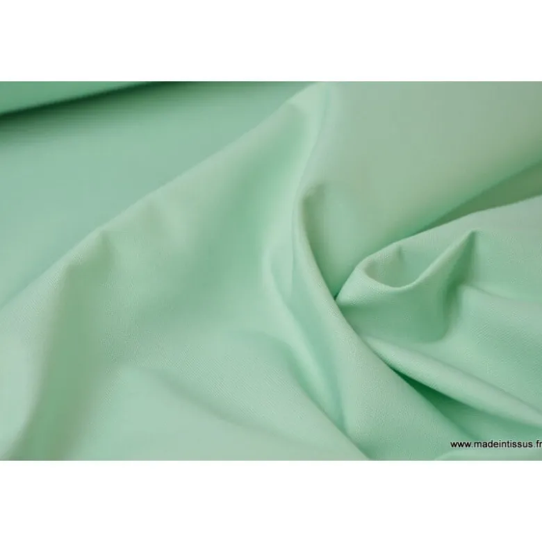 Tissu Gabardine enduite étanche menthe.