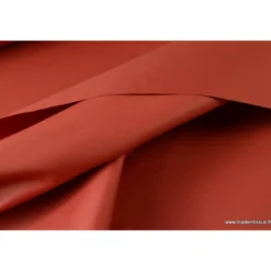 Tissu Gabardine enduite étanche tomette.