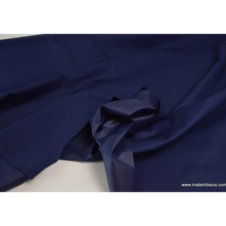 Tissu Gabardine enduite étanche marine