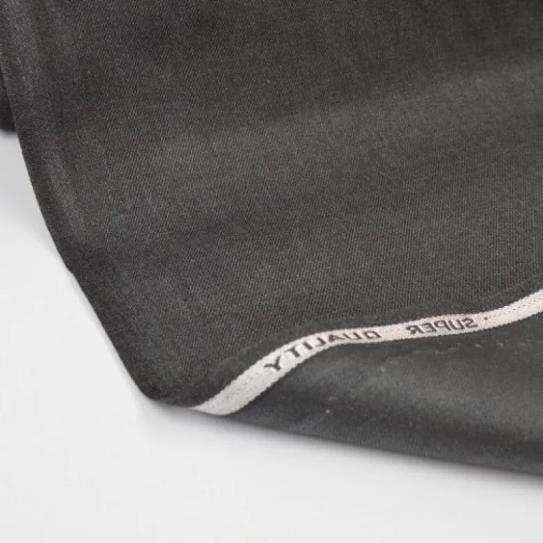 Tissu gabardine polyester viscose enduite étanche anthracite