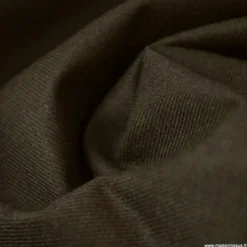 Tissu gabardine polyester viscose enduite étanche chocolat