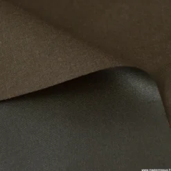 Tissu gabardine polyester viscose enduite étanche chocolat
