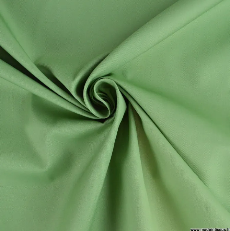 Tissu gabardine sergé coloris amande- OEKO TEX