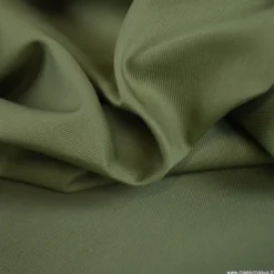 Tissu gabardine sergé coloris olive - OEKO TEX