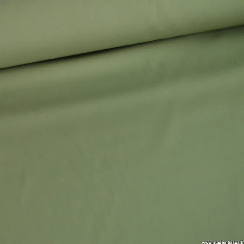 Tissu gabardine sergé coloris olive - OEKO TEX