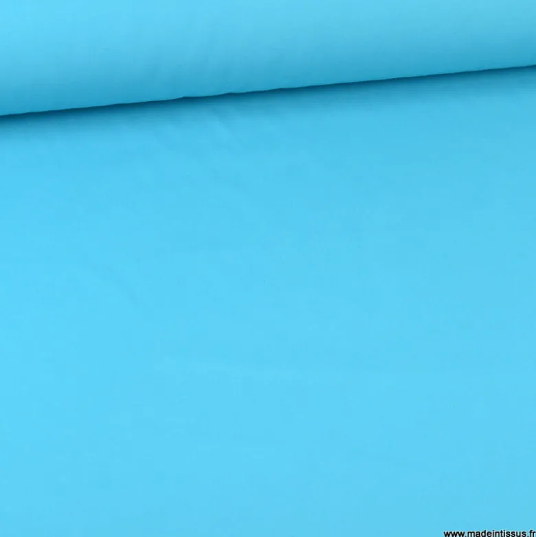 Tissu gabardine sergé coloris Turquoise - OEKO TEX