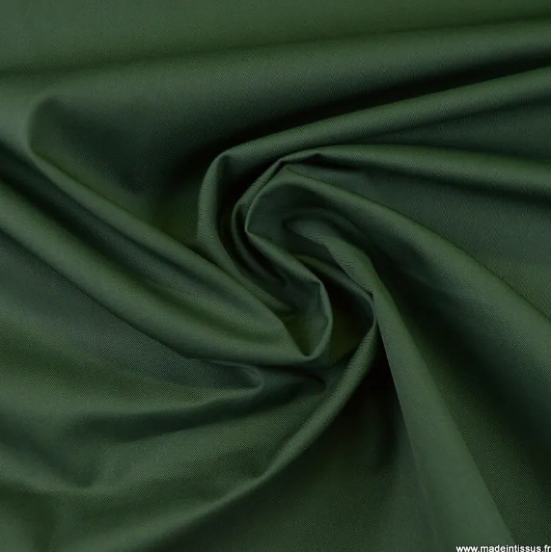 Tissu gabardine sergé coloris Kaki clair - OEKO TEX