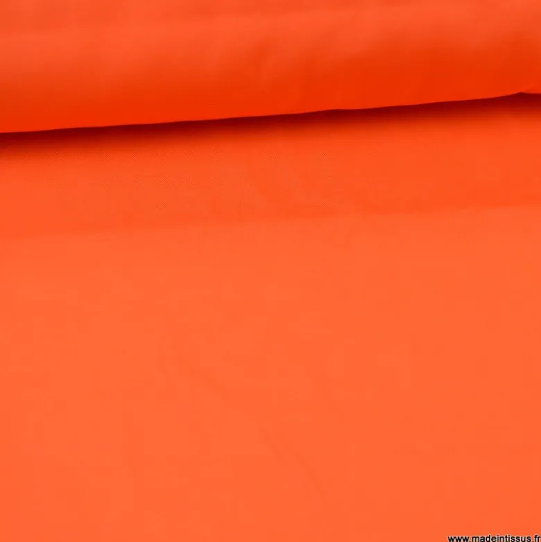 Tissu gabardine sergé coloris Orange - OEKO TEX