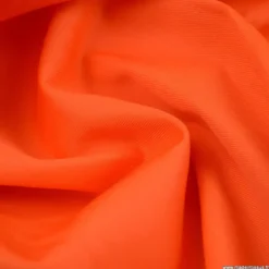 Tissu gabardine sergé coloris Orange - OEKO TEX