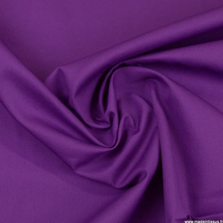 Tissu gabardine sergé coloris Violet - OEKO TEX