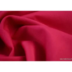 Tissu gabardine sergé coloris Rose Fuchsia - OEKO TEX