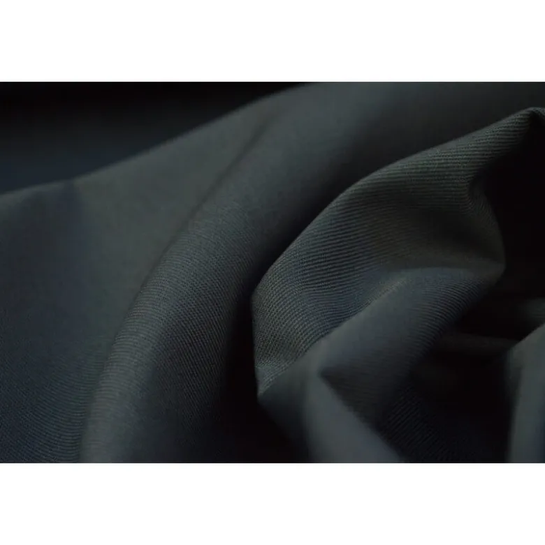Tissu gabardine sergé coloris gris anthracite - OEKO TEX