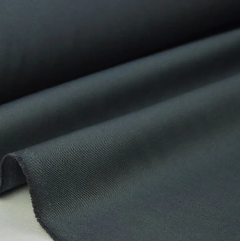 Tissu gabardine sergé coloris gris anthracite - OEKO TEX