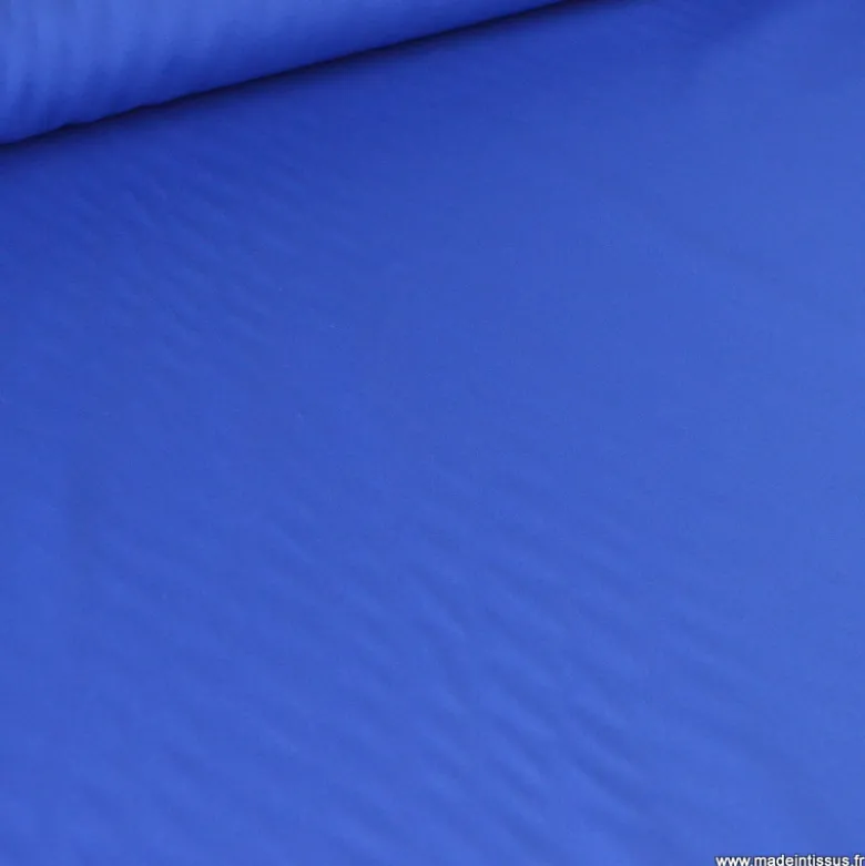 Tissu gabardine sergé polyester coton coloris Bleu roi - OEKO TEX