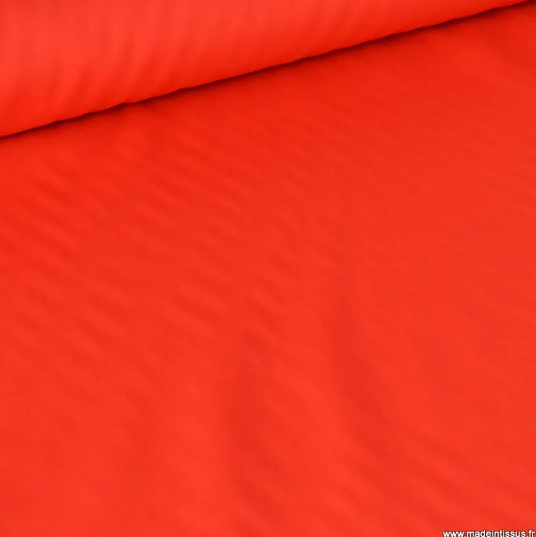 Tissu gabardine sergé polyester coton coloris rouge écarlate - OEKO TEX