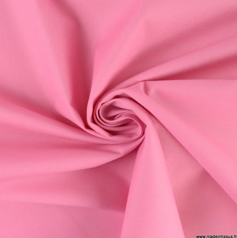 Tissu gabardine sergé polyester coton coloris Rose bonbon - OEKO TEX