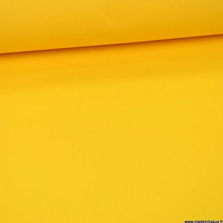 Tissu gabardine sergé polyester coton coloris Jaune - OEKO TEX