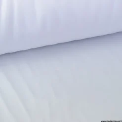 Tissu gabardine sergé polyester coton coloris blanc - OEKO TEX