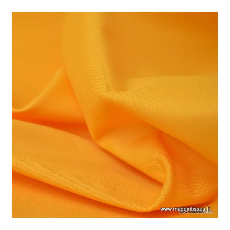 Tissu gabardine sergé polyester coton coloris Bouton d'Or - OEKO TEX