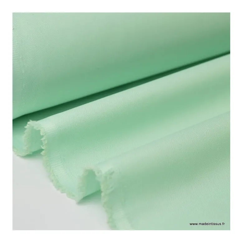 Tissu gabardine sergé polyester coton coloris menthe - OEKO TEX