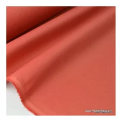 Tissu gabardine sergé polyester coton coloris tomette - OEKO TEX