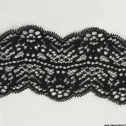 Tissu Galon dentelle elastique noir 7,8cm