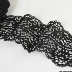 Tissu Galon dentelle elastique noir 7,8cm