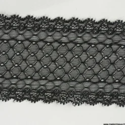 Tissu Galon dentelle elastique noir 7.7cm