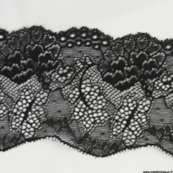 Tissu Galon dentelle elastique noir 9cm